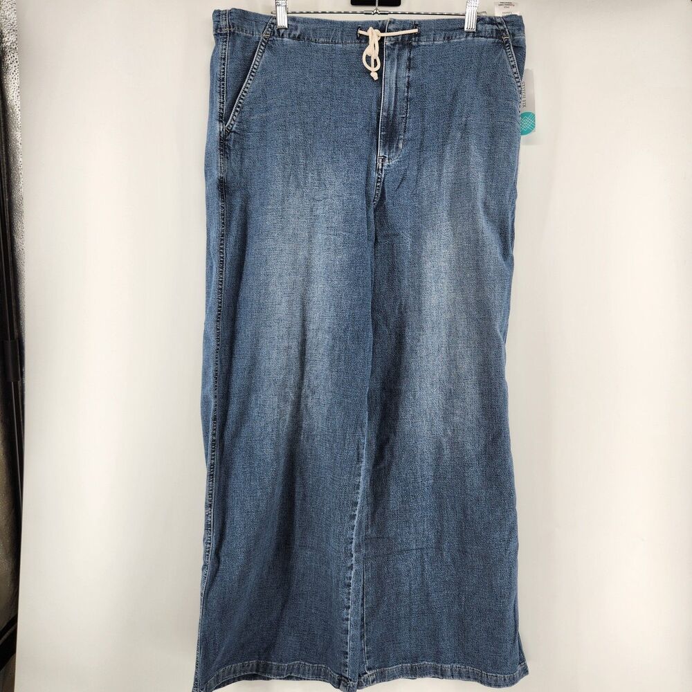 Cosmic Blue Love Rae High Rise Wide Leg‎ With Drawcord Women's Jeans XL Indigo